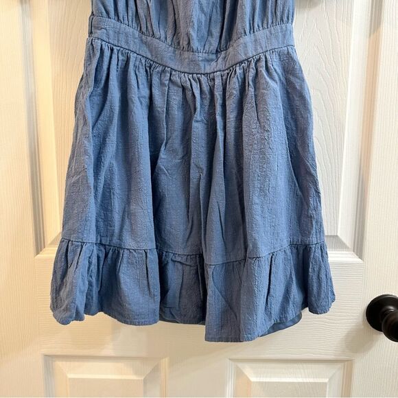 Youth girls Sugar and Summer blue fit and flare puff sleeve dress size 14 - Picture 3 of 9